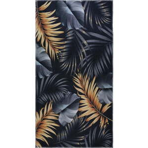 Pratelný koberec v tmavě modré a zlaté barvě 80x150 cm Midnight Leaves – Vitaus