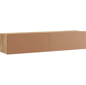 TV stolek v dekoru borovice v cihlovo-přírodní barvě 140x29x32 cm – Kalune Design