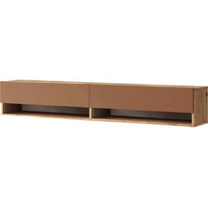 TV stolek v dekoru borovice v cihlovo-přírodní barvě 180x29x32 cm – Kalune Design