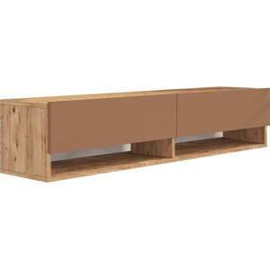 TV stolek v dekoru borovice v cihlovo-přírodní barvě 140x29x32 cm – Kalune Design