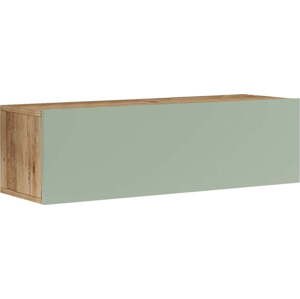 TV stolek v dekoru borovice v zeleno-přírodní barvě 100x30x32 cm – Kalune Design