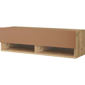 TV stolek v dekoru borovice v cihlovo-přírodní barvě 100x29x32 cm – Kalune Design