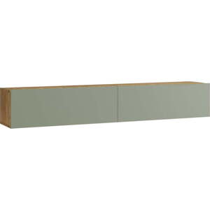 TV stolek v dekoru borovice v zeleno-přírodní barvě 180x30x32 cm – Kalune Design