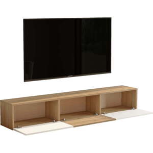 TV stolek v dekoru dubu v bílo-přírodní barvě 180x29x32 cm – Kalune Design
