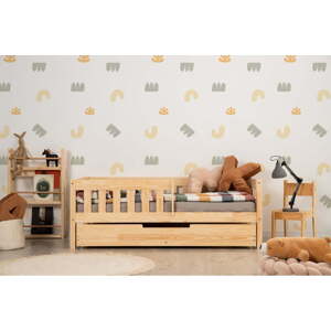 Dětská postel s výsuvným lůžkem s úložným prostorem s roštem v přírodní barvě 80x190 cm CP – Adeko