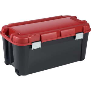 Červeno-černý plastový úložný box s víkem 79,5x39,5x37 cm Totem – Curver