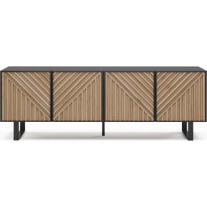 TV stolek v dekoru dubu v černo-přírodní barvě 161x55x35 cm Alana – Marckeric