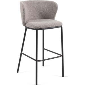 Světle šedá barová židle (výška sedáku 75 cm) Ciselia – Kave Home