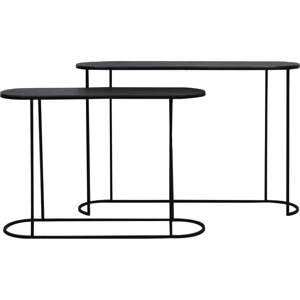 Černé kovové konzolové stolky v sadě 2 ks 28x118 cm Bocov – Light & Living
