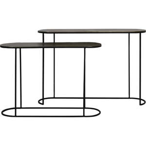 Kovové konzolové stolky v bronzové barvě v sadě 2 ks 28x118 cm Bocov – Light & Living