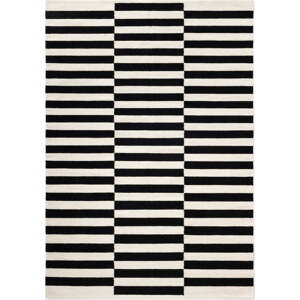 Černo-bílý oboustranný ručně tkaný vlněný koberec 120x180 cm Donna – Hanse Home