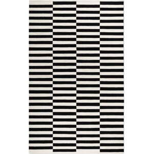 Černo-bílý oboustranný ručně tkaný vlněný koberec 200x300 cm Donna – Hanse Home