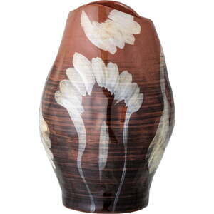 Hnědá ručně malovaná váza z kameniny (výška 30 cm) Obsa – Bloomingville