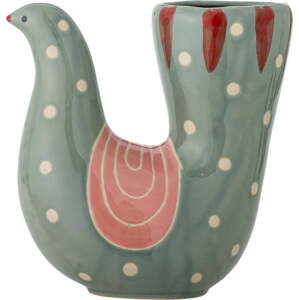 Zelená ručně malovaná váza z kameniny (výška 19 cm) Trudy – Bloomingville