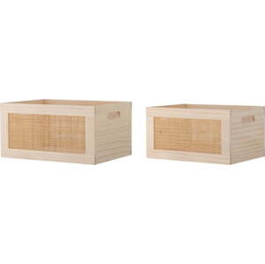 Dekorativní dřevěné úložné boxy v přírodní barvě v sadě 2 ks 39x29x20 cm Piana – Bloomingville