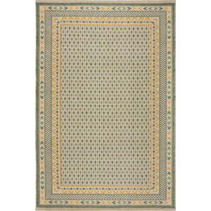 Zelený koberec s příměsí juty 160x230 cm Mara Jute Border – Flair Rugs