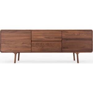 Hnědý TV stolek z ořechového dřeva 180x65x45 cm Fawn – Gazzda