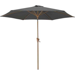 Tmavě šedý slunečník ø 300 cm Wood – Rojaplast