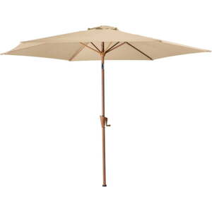 Béžový slunečník ø 300 cm Wood – Rojaplast