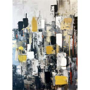 Obraz s ručně malovanými prvky 70x100 cm Cityscape – Styler