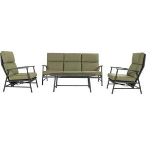 Zelený hliníkový zahradní lounge set pro 5 Flora – Hartman
