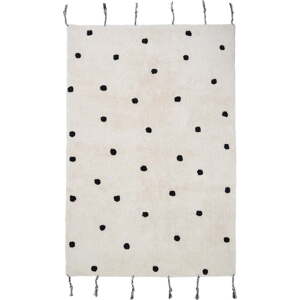 Černo-krémový pratelný ručně tkaný bavlněný koberec 100x150 cm Nümi Black – Nattiot