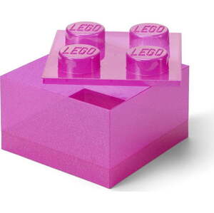 Růžový plastový dětský úložný box 25x25x18 cm – LEGO®