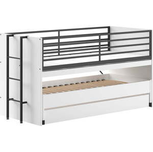 Bílá patrová dětská postel s výsuvným lůžkem s roštem 90x200 cm Sam – Vipack