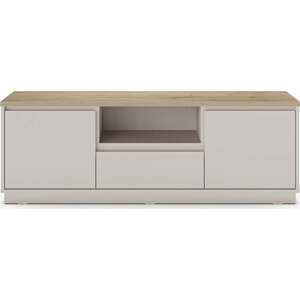 Béžový TV stolek v dekoru dubu 161x55x40 cm Loreta – Marckeric