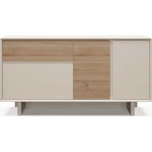 Komoda v béžové a přírodní barvě v dekoru dubu 146x76x45 cm Carpi – Marckeric