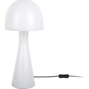 Bílá stolní lampa se skleněným stínidlem (výška 45 cm) Bombin – Leitmotiv