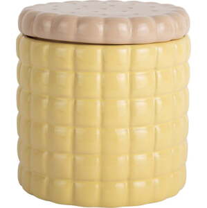 Světle žlutý dekorativní keramický úložný box ø 14x15 cm Biscuit Box – PT LIVING