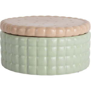 Světle zelený dekorativní keramický úložný box ø 20x10 cm Biscuit Box – PT LIVING