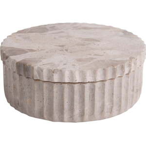 Světle hnědý dekorativní kamenný úložný box ø 15x6 cm Marble – PT LIVING