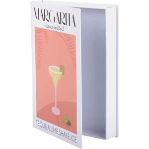 Bílo-oranžový dekorativní papírový úložný box 18x4x25 cm Margarita – PT LIVING