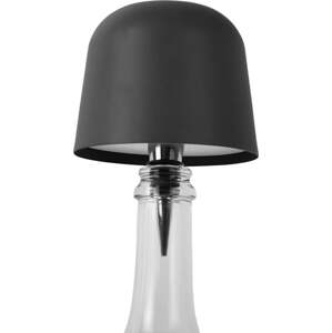Černá LED stolní lampa na lahev s kovovým stínidlem (výška 13 cm) Cone Hat LED – Leitmotiv