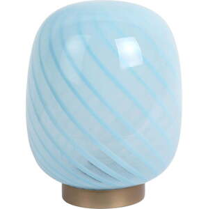 Světle modrá stolní lampa se skleněným stínidlem (výška 20 cm) Summer Globe – Leitmotiv
