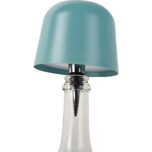 Modrá LED stolní lampa na lahev s kovovým stínidlem (výška 13 cm) Cone Hat LED – Leitmotiv