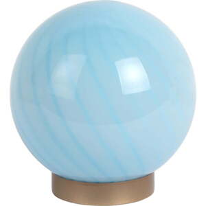 Světle modrá stolní lampa se skleněným stínidlem (výška 17 cm) Summer Globe – Leitmotiv