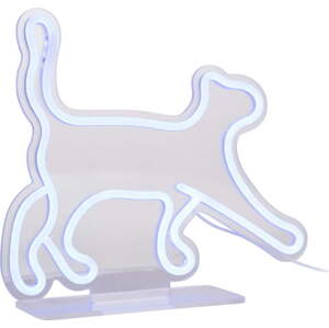 Modrá LED neonová světelná dekorace 5 W Walking Cat – Leitmotiv