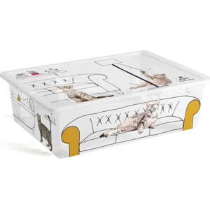 Bílý plastový úložný box s víkem 55x39x16 cm C Box Style – KIS