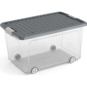 Plastový úložný box s víkem 56,5x39x31,5 cm W box L – KIS