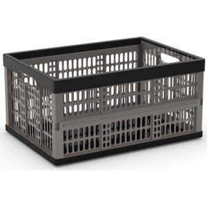 Šedý plastový úložný box 47,5x34,5x23,5 cm Folding Crate – KIS