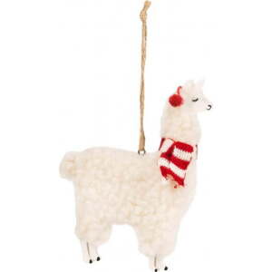 Textilní ručně vyrobená vánoční ozdoba 13 cm Llama – Sass & Belle