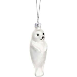 Skleněná ručně vyrobená vánoční ozdoba 9 cm Baby Seal – Sass & Belle