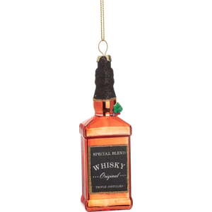 Skleněná ručně vyrobená vánoční ozdoba 12 cm Whisky Bottle – Sass & Belle