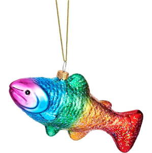 Skleněná ručně vyrobená vánoční ozdoba 7 cm Rainbow Trout – Sass & Belle