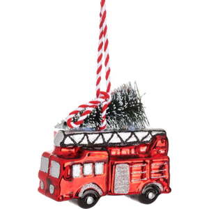Ručně vyrobená vánoční ozdoba 8 cm Fire Engine – Sass & Belle