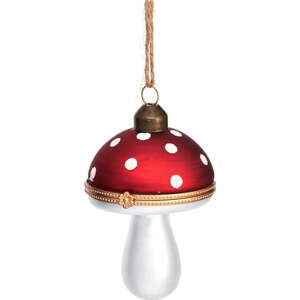 Skleněná ručně vyrobená vánoční ozdoba 9 cm Mushroom – Sass & Belle