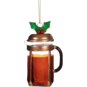 Skleněná ručně vyrobená vánoční ozdoba ø 5,5 cm Christmas Cafetiere – Sass & Belle
